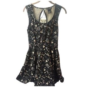 Hot Topic 🅝🅦🅞🅣 Skater Mini Dress Sleeveless Black Chemistry Size XS